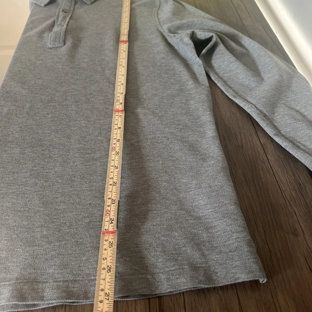 Polo Ralph Lauren Mens Gray Slim Fit Long Sleeve‎ Polo Shirt Preppy Classic